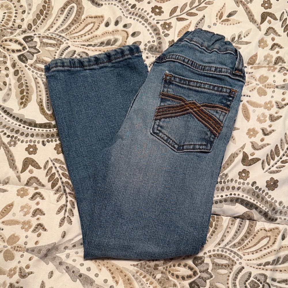 Wrangler Kids Blue Jeans with Brown Stitching
